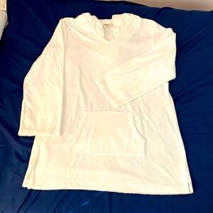 White Terrycloth Beach Coverup from Talbots, Size Large